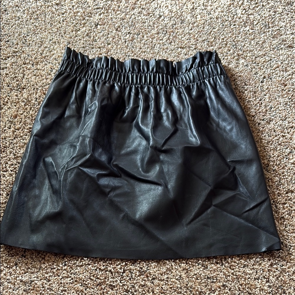 Black Faux Leather Skirt